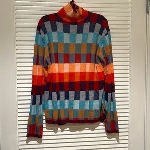 Colorblock turtleneck sweater
